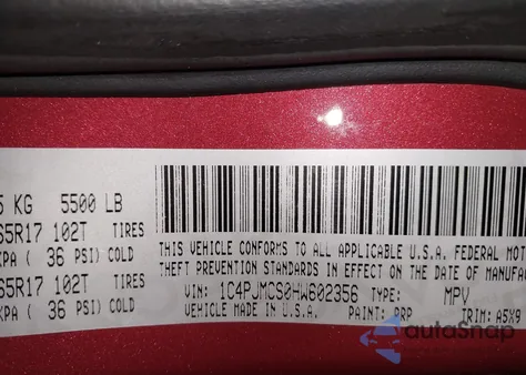 2017 Jeep Cherokee Latitude 4X4 from USA, damaged, VIN 1C4PJMCS0HW602356